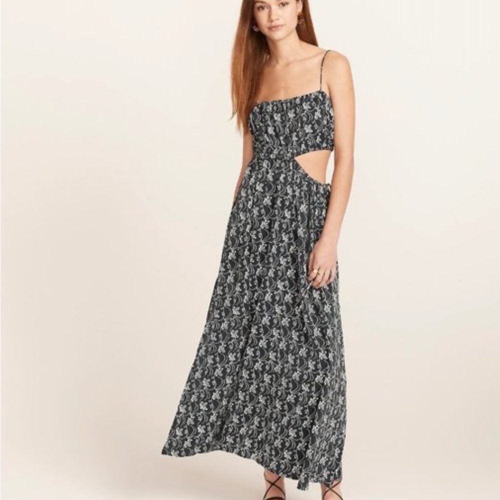 NWT small J. Crew starry swirl Patterned Maxi Dress with cutout